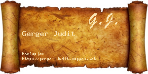 Gerger Judit névjegykártya